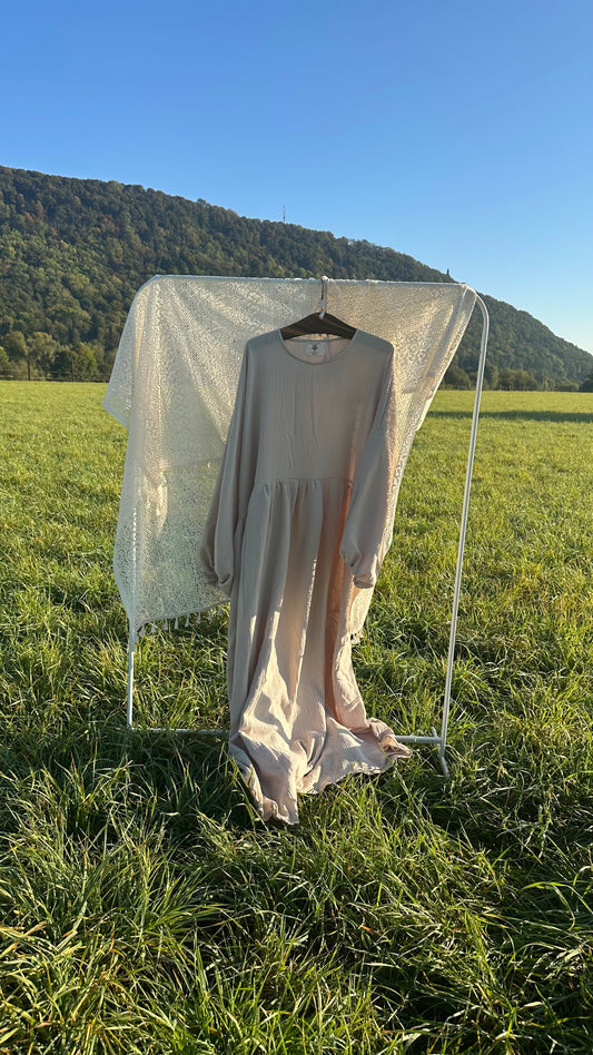 Musselin Princess Abaya Beige