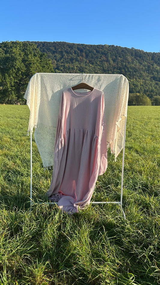 Musselin Princess Abaya Zartes Rosa