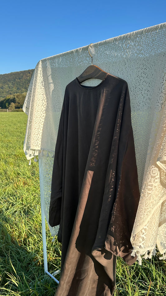 Tencel Lyocell 𝗕𝘂𝘁𝘁𝗲𝗿𝗳𝗹𝘆 Abaya Walnuss