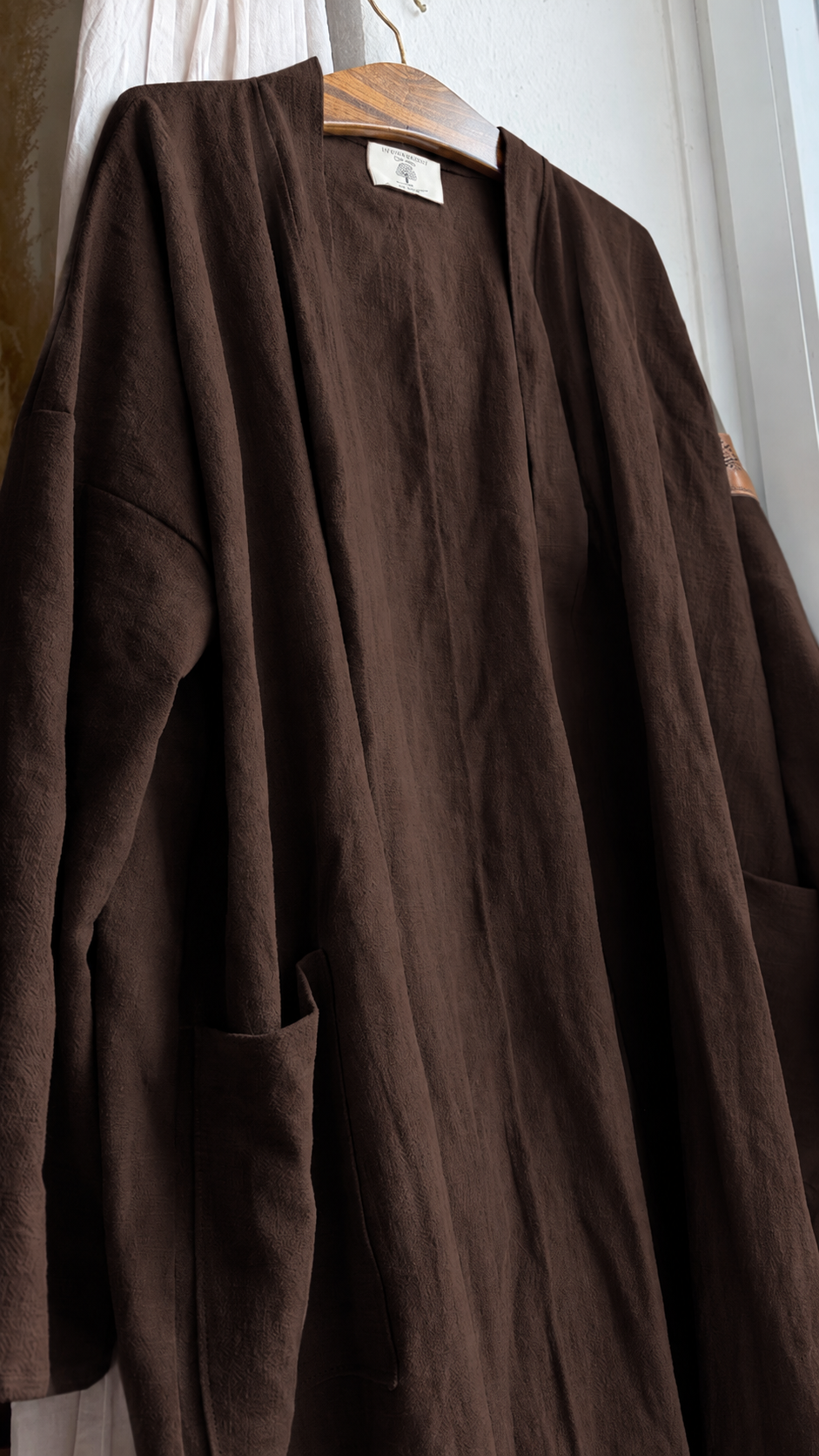 Arḍ Kimono Stone Brown 90% Leinen 10% Baumwolle