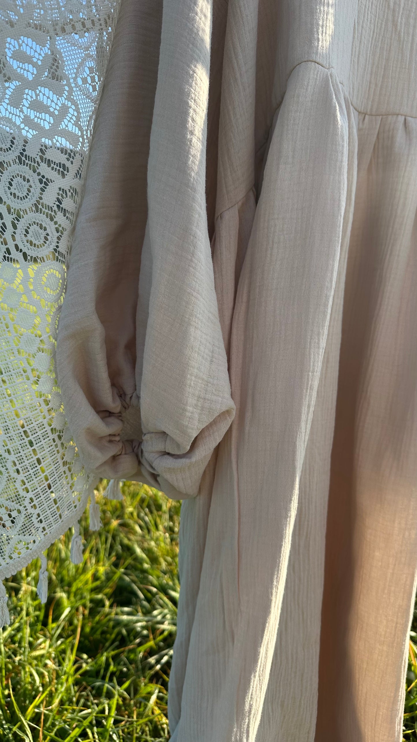 Musselin Princess Abaya Beige