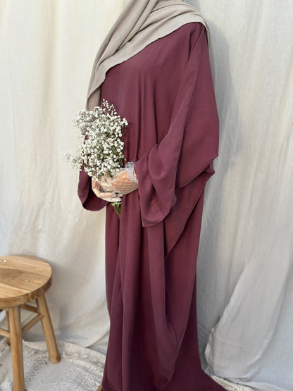 Tencel Lyocell 𝗕𝘂𝘁𝘁𝗲𝗿𝗳𝗹𝘆 Abaya Plum