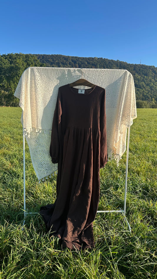 Musselin Princess Abaya Chocolate