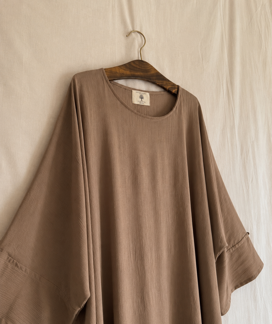 Crinkle Abaya Taupe