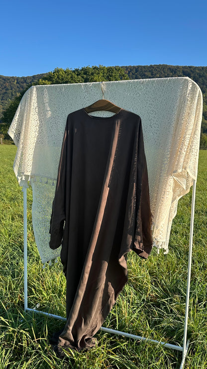 Tencel Lyocell 𝗕𝘂𝘁𝘁𝗲𝗿𝗳𝗹𝘆 Abaya Walnuss