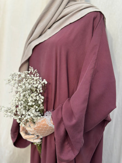 Tencel Lyocell 𝗕𝘂𝘁𝘁𝗲𝗿𝗳𝗹𝘆 Abaya Plum