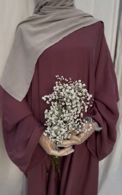 Tencel Lyocell 𝗕𝘂𝘁𝘁𝗲𝗿𝗳𝗹𝘆 Abaya Plum