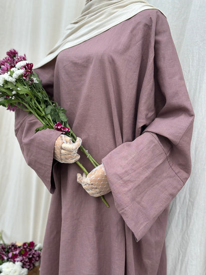 Leinen Abaya Mauve