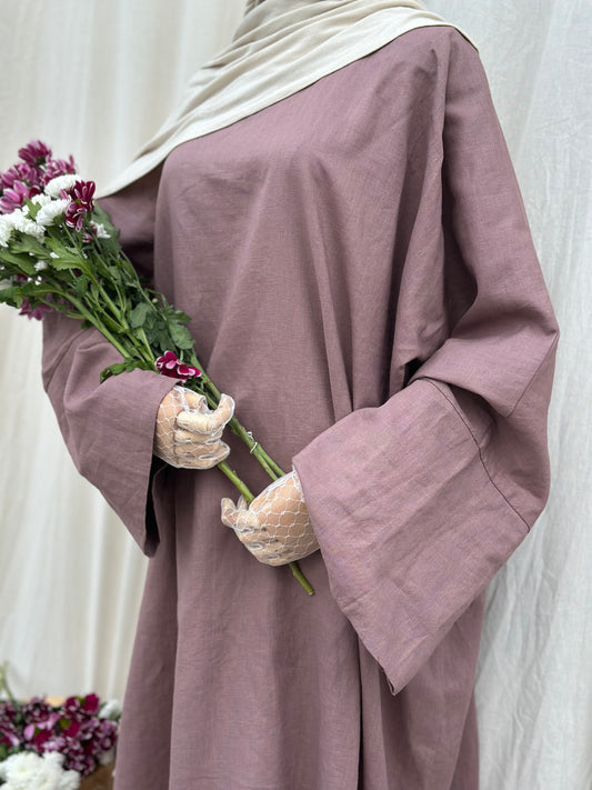 Leinen Abaya Mauve Versand📦 15. Dezember