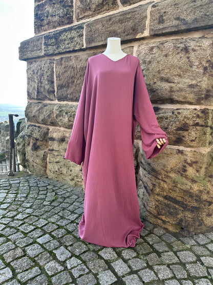 Viskose Leinen Abaya Cozy Raspberry /