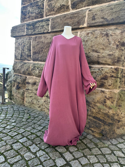 Viskose Leinen Abaya Cozy Raspberry /