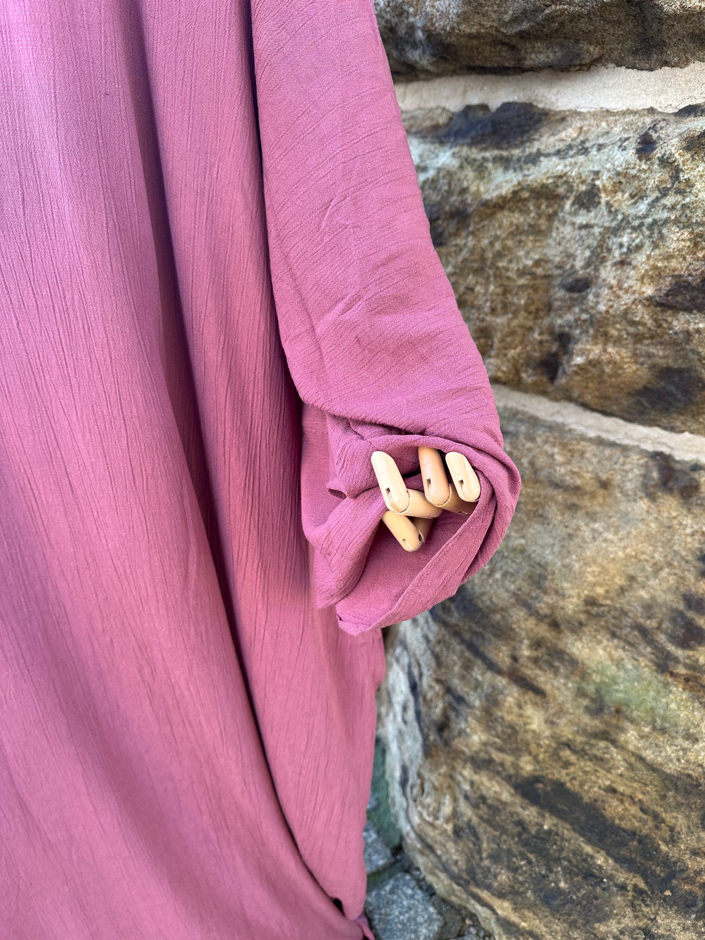 Viskose Leinen Abaya Cozy Raspberry /