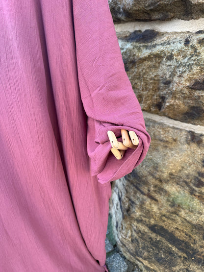 Viskose Leinen Abaya Cozy Raspberry /
