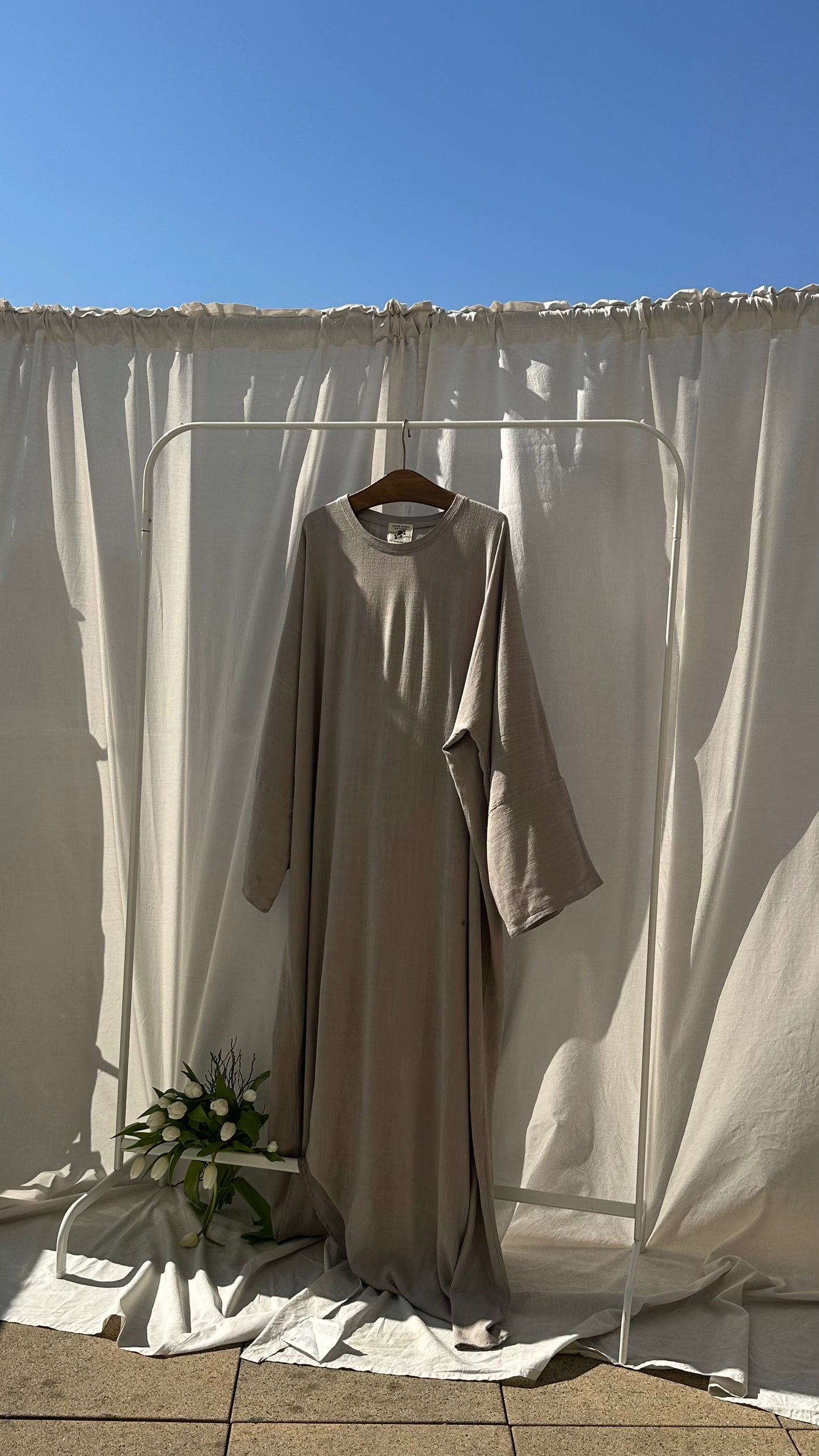 Leinen Viskose Abaya Soft Greige / 📦VERSAND 1. Oktober
