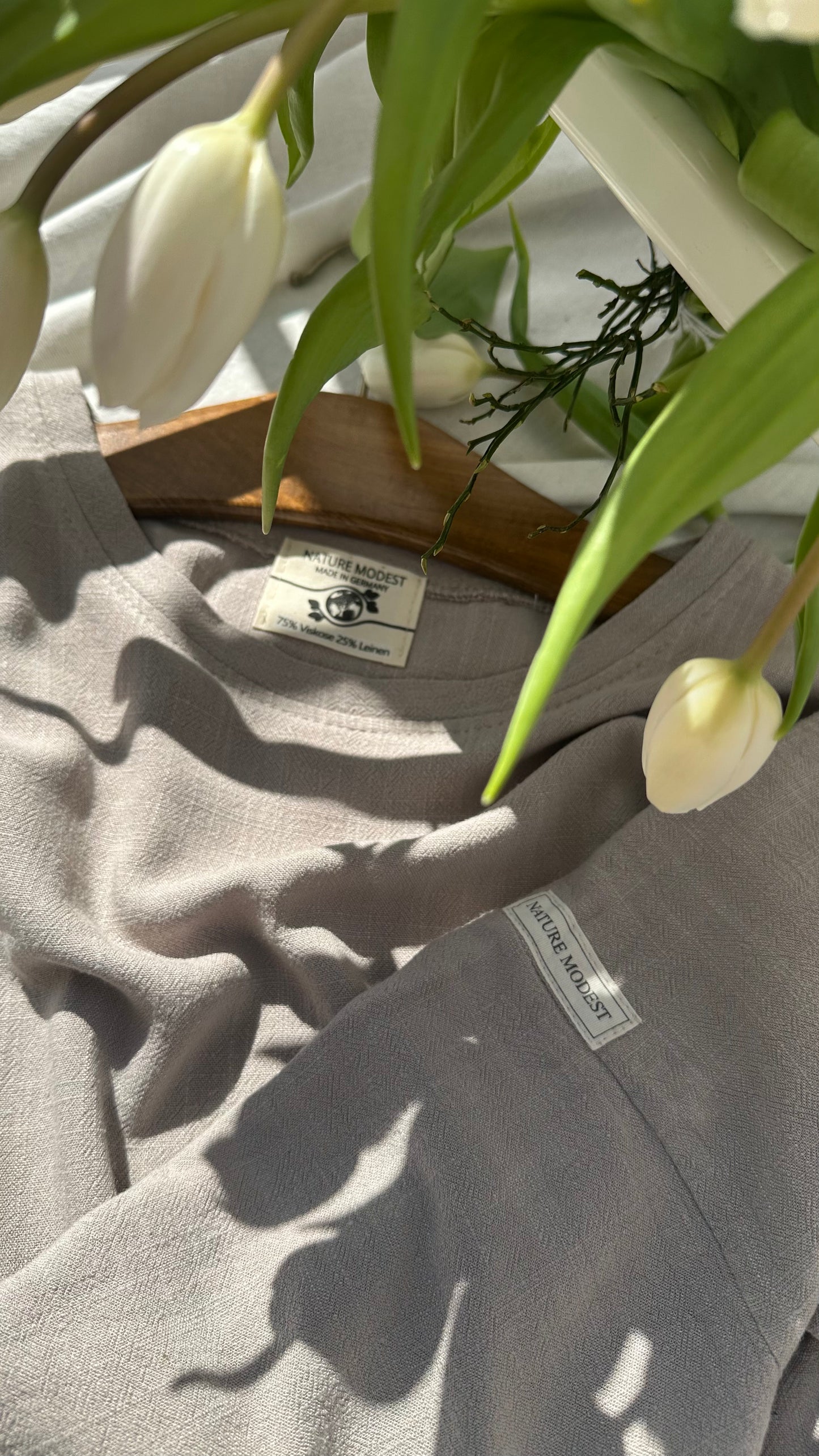 Leinen Viskose Abaya Soft Greige / 📦VERSAND 1. Oktober