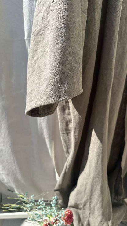 Soft Leinen Cottage Mantel Stone Green