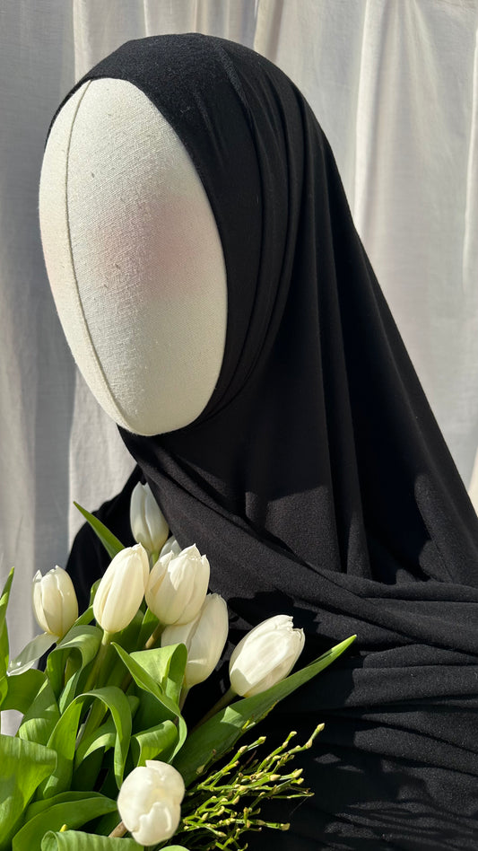 TENCEL™ Modal Jersey Hijab inkl. Bonnet Black / VERSAND📦 20. August