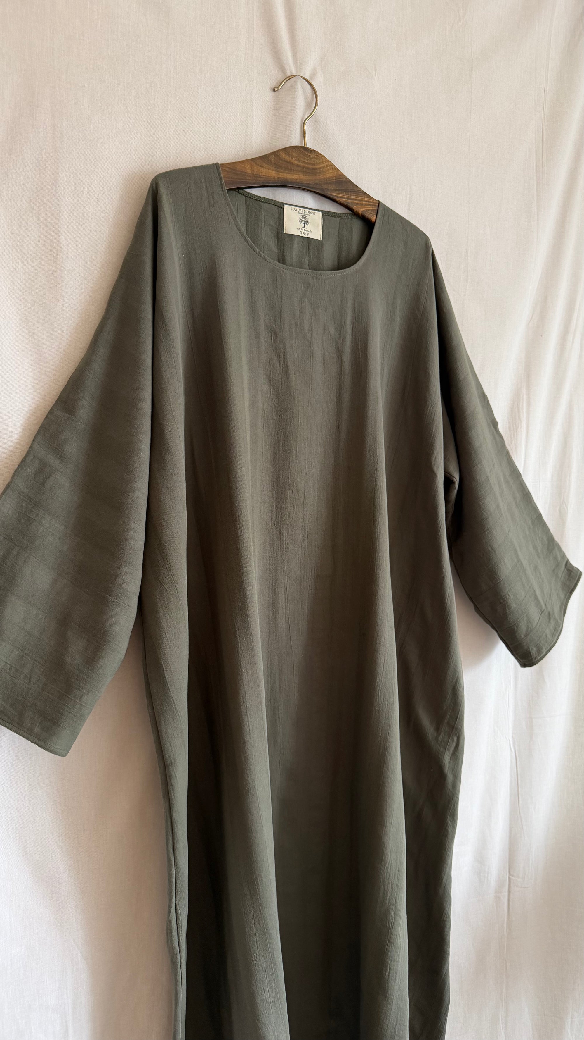 Tahara Abaya Olive Garden🫒 100% Bio Baumwolle