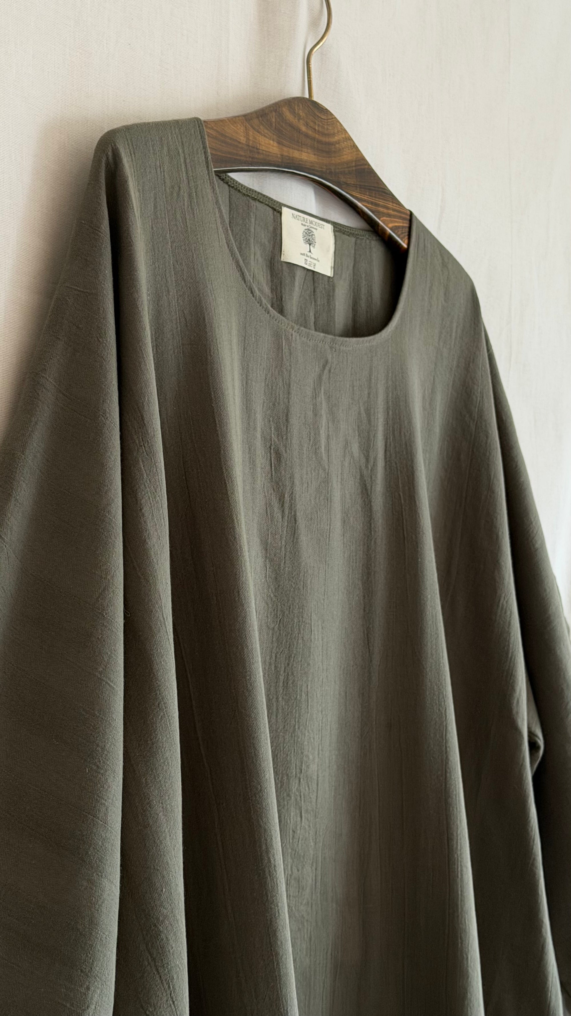 Tahara Abaya Olive Garden🫒 100% Bio Baumwolle