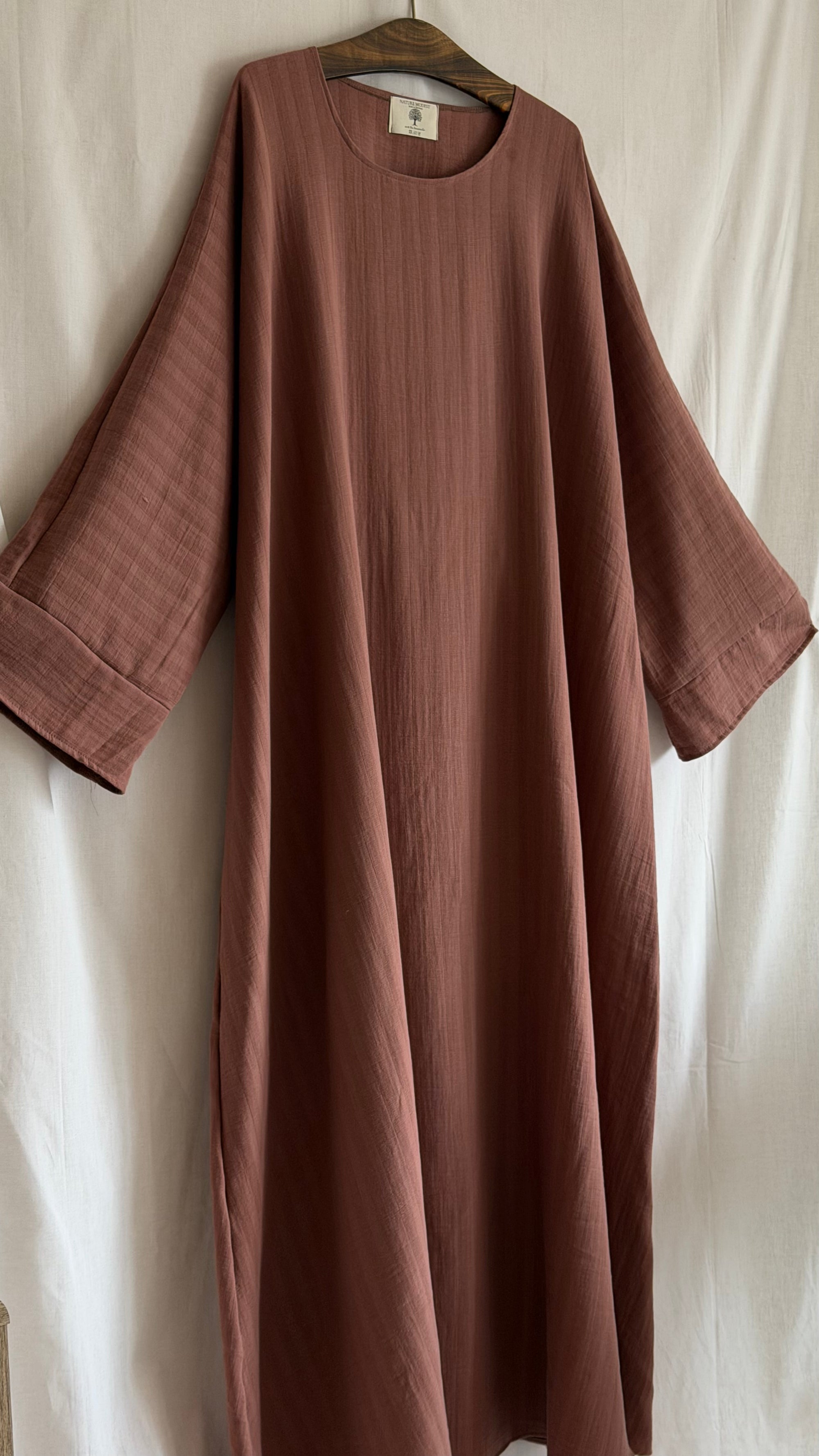 Tahara Abaya Cinnamon 100% Bio Baumwolle