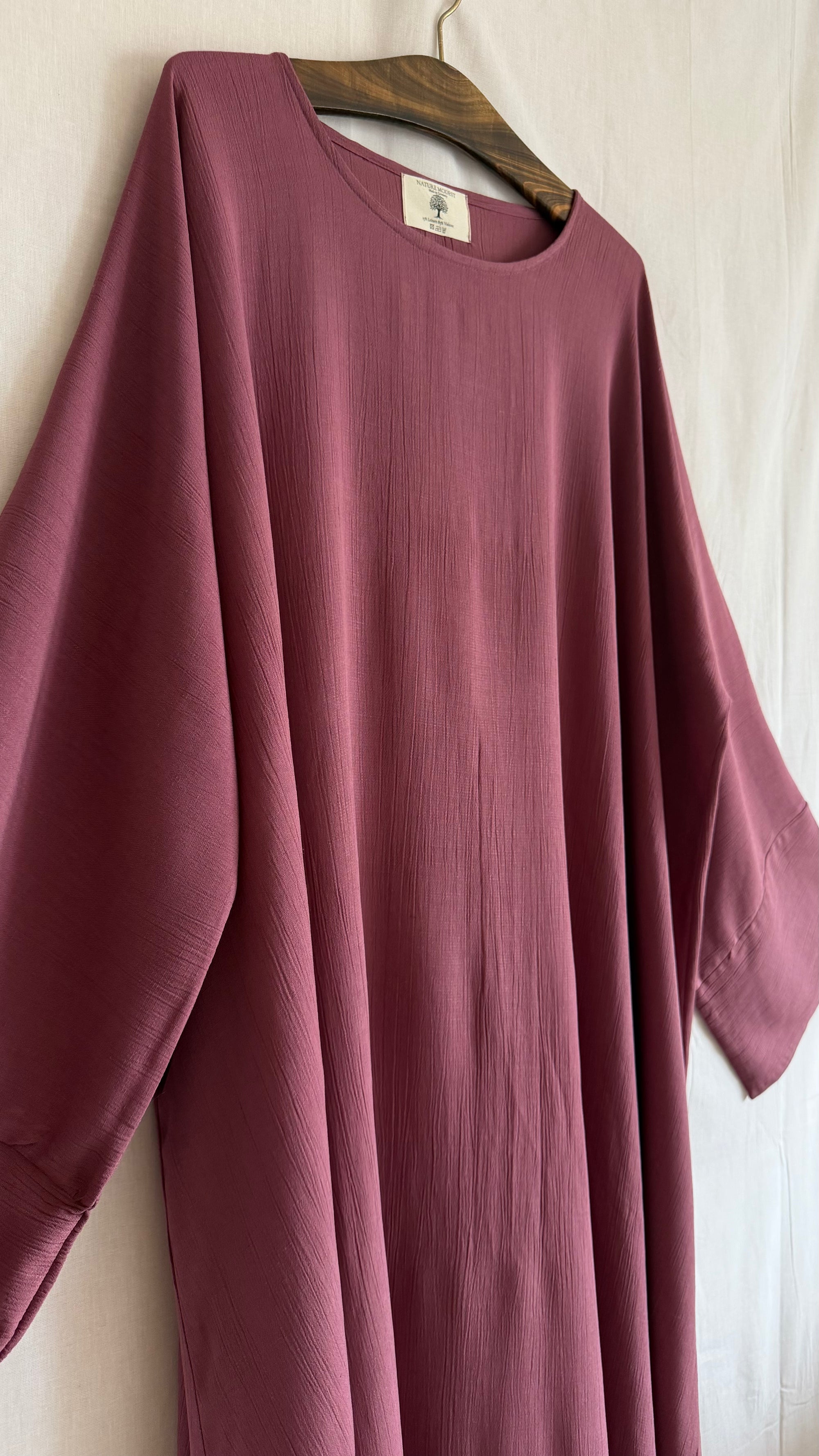 Crinkle Abaya Raspyberry