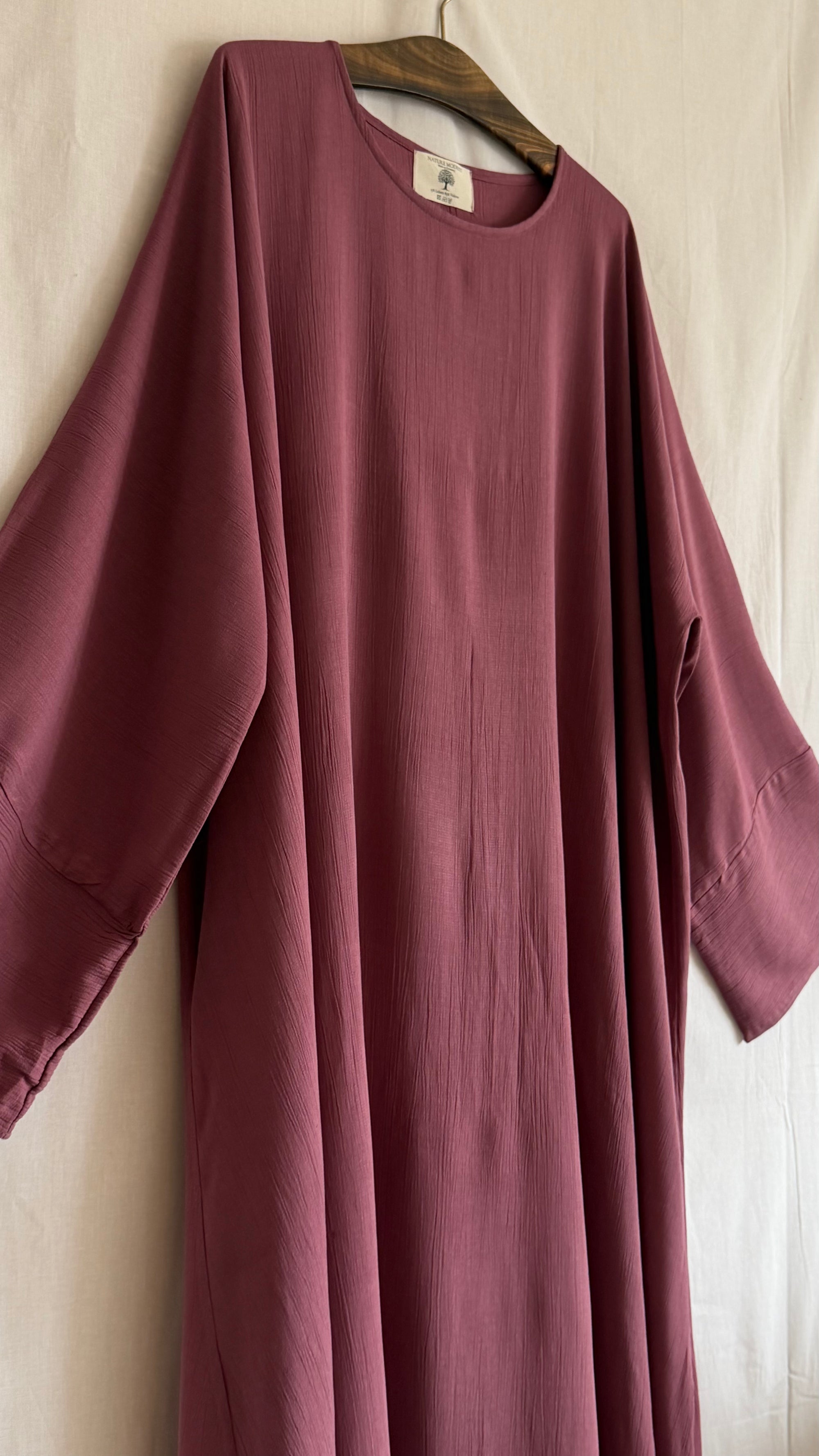 Crinkle Abaya Raspyberry