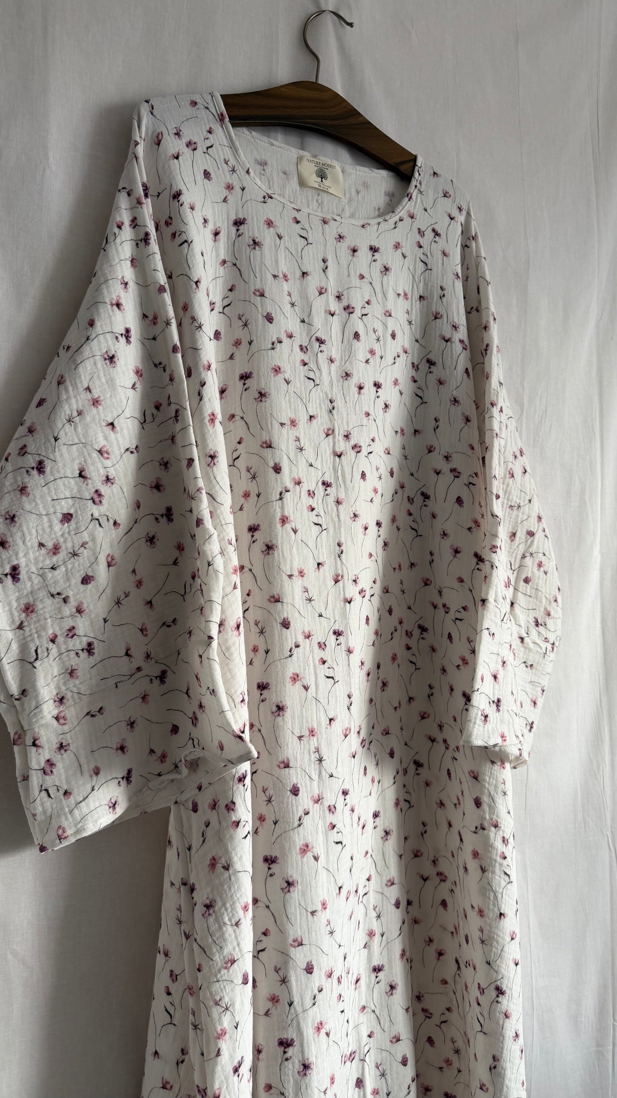 Abaya Baby Flower 100%  BIO Baumwolle ggf. Unterrock benötigt