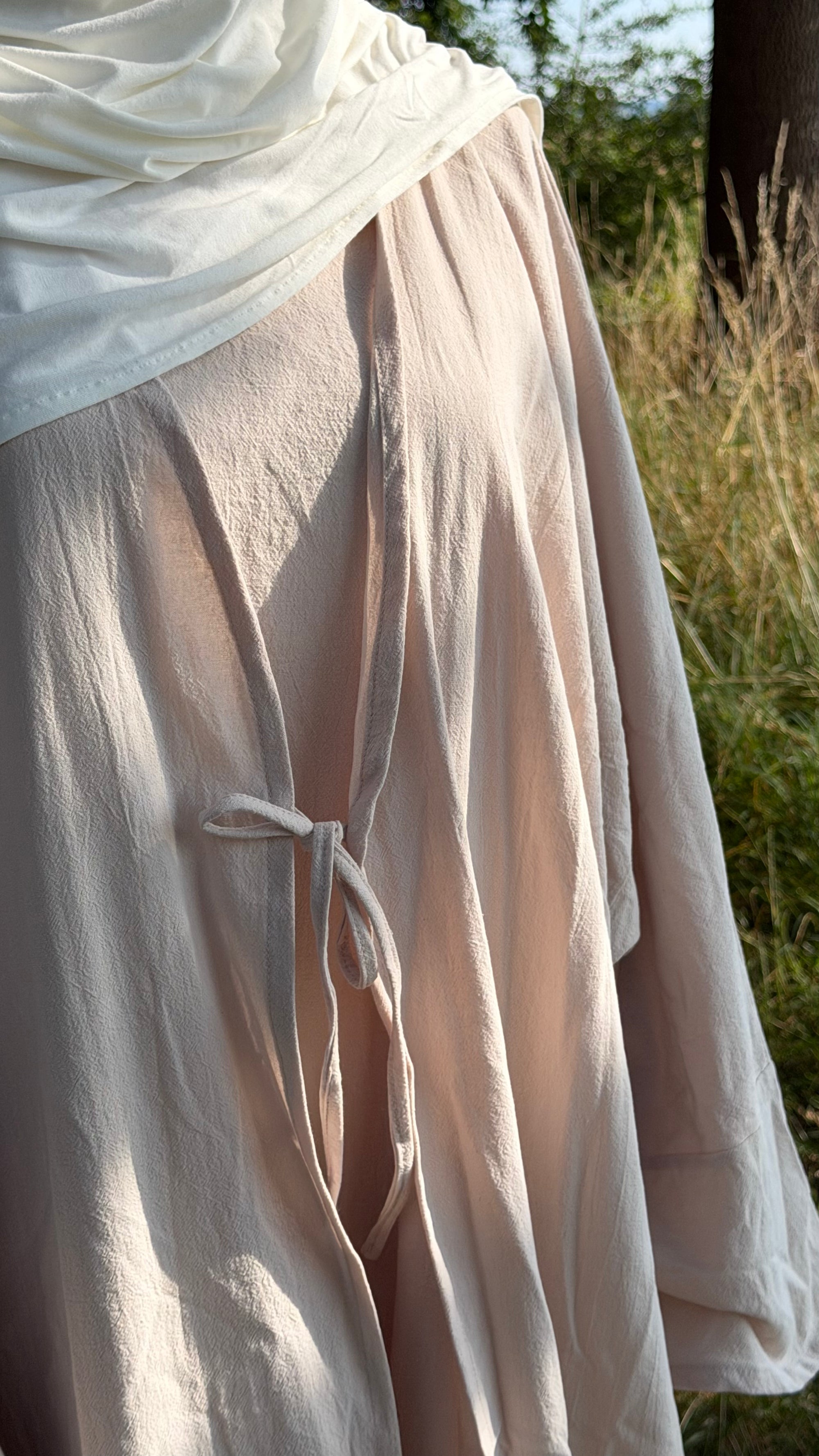 100% Bio Baummwoll Set ,,Buttercream'' Butterfly Kimono + Unterkleid
