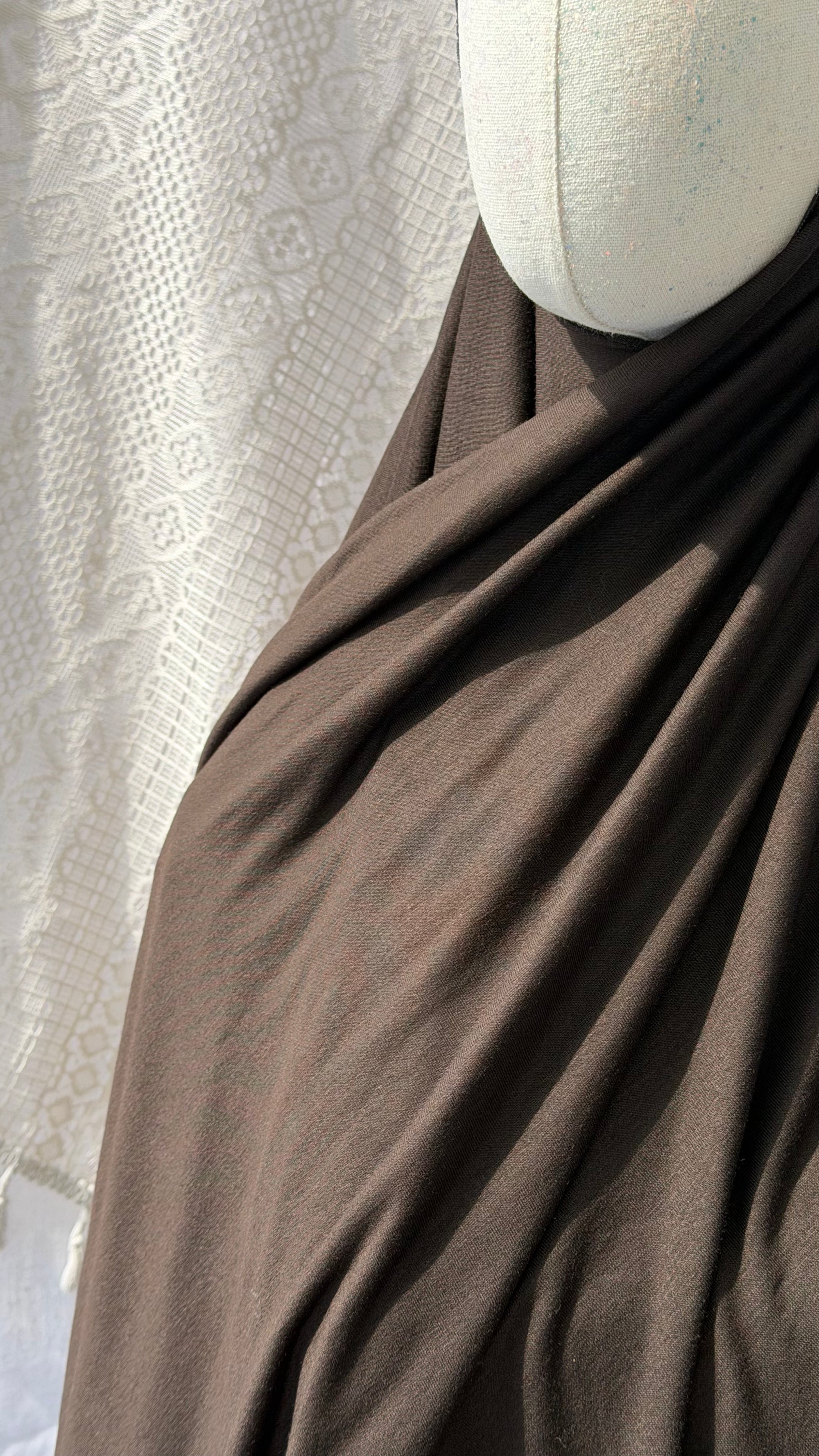 Light Weight Tencel Lyocell Hijab ,,Dark Brown'' 95% Tencel Lyocell 5% Elasthan