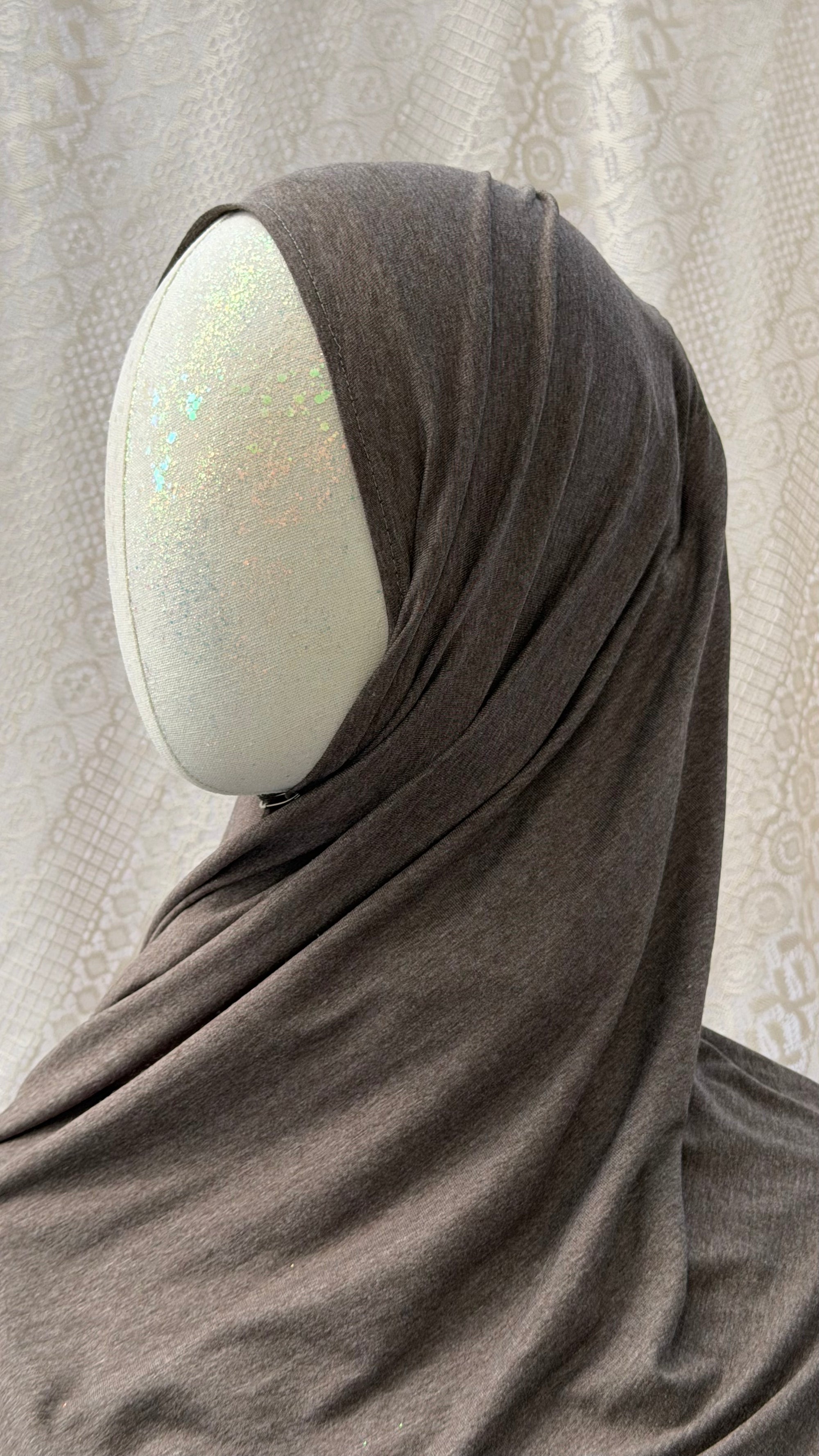 Light Weight Tencel Lyocell Hijab ,,Brun Flocked'' 95% Tencel Lyocell 5% Elasthan