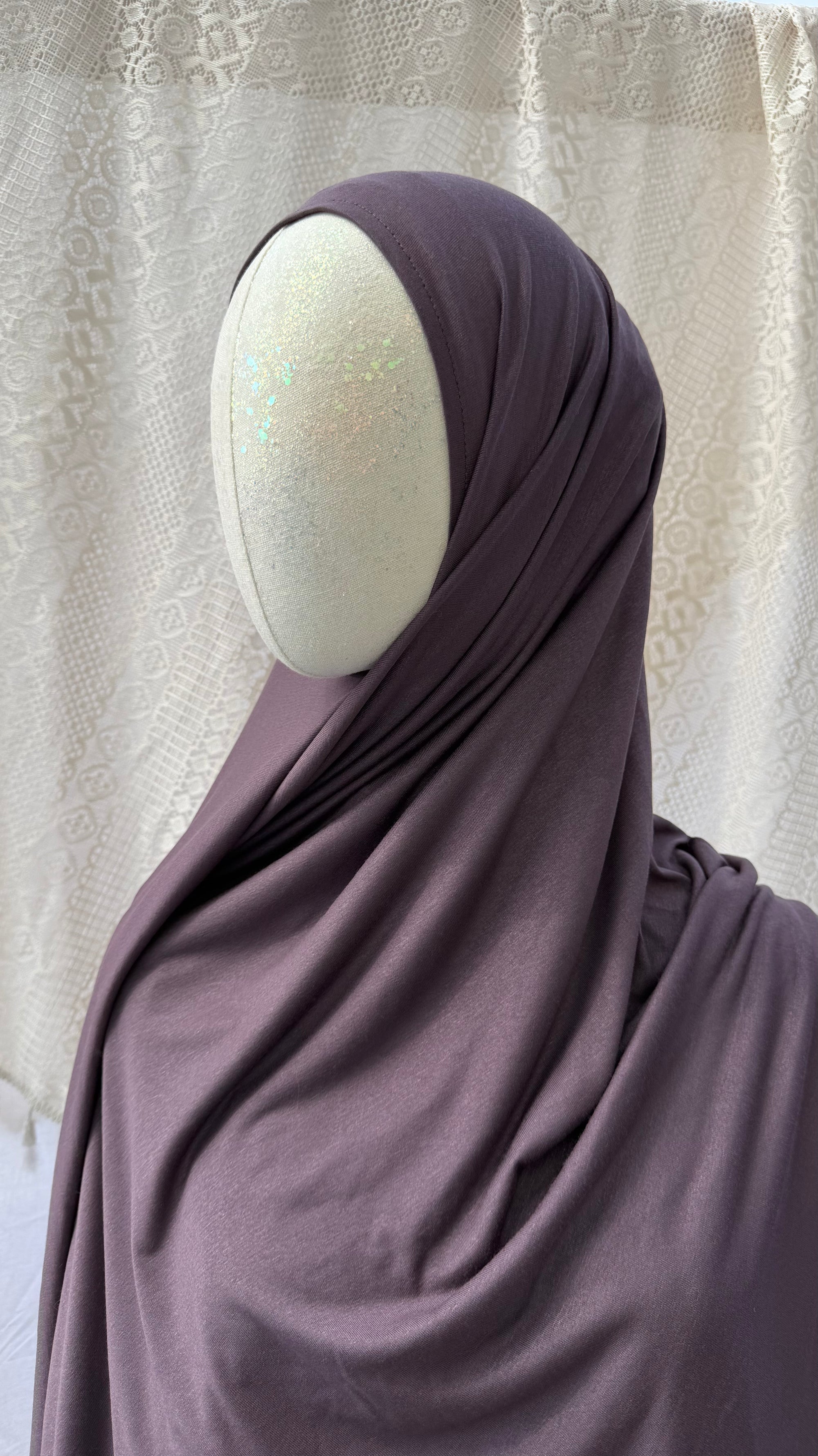 Light Weight Tencel Lyocell Hijab ,,Purple Silver Rain'' 95% Tencel Lyocell 5% Elasthan