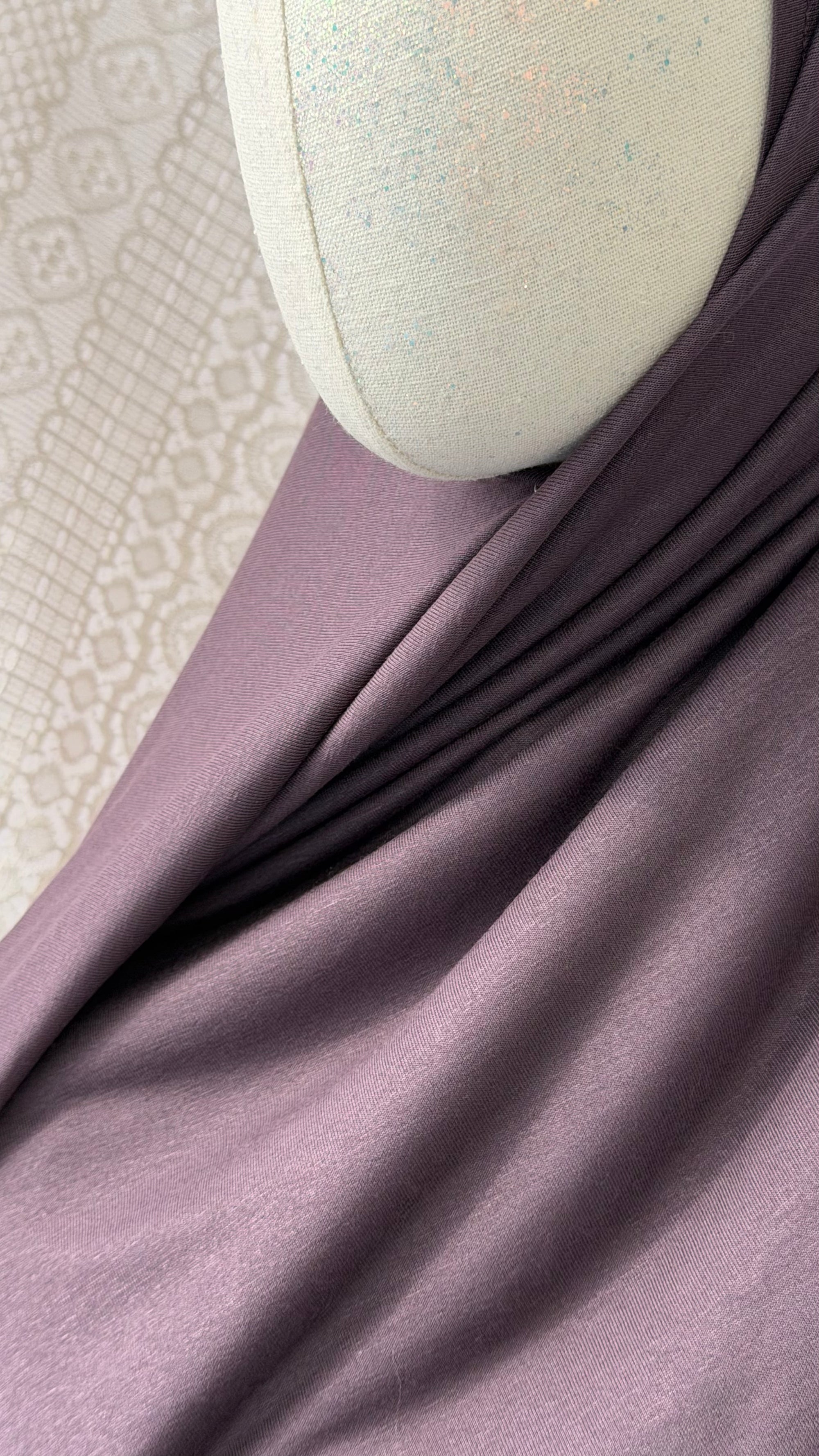 Light Weight Tencel Lyocell Hijab ,,Purple Silver Rain'' 95% Tencel Lyocell 5% Elasthan