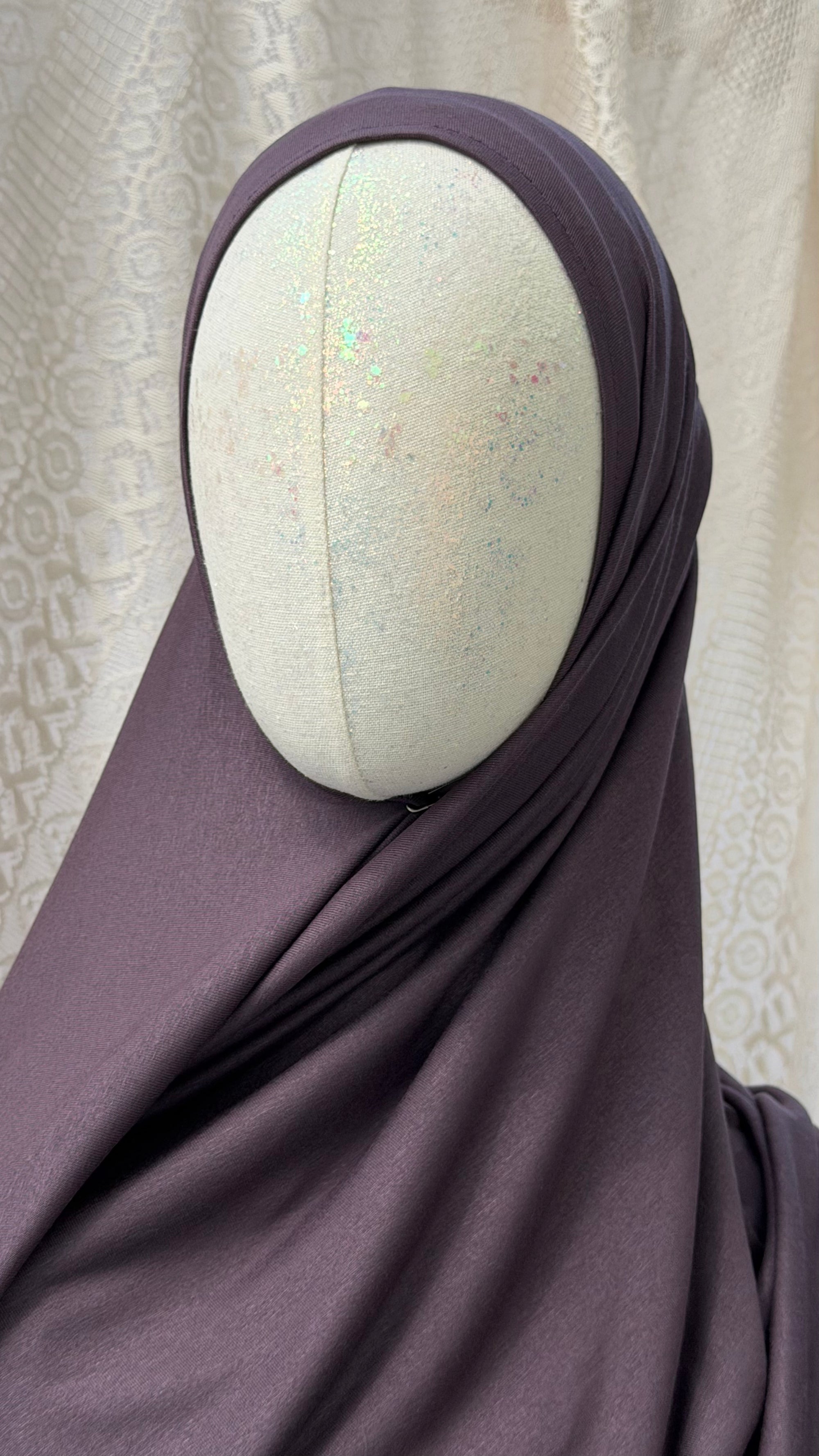 Light Weight Tencel Lyocell Hijab ,,Purple Silver Rain'' 95% Tencel Lyocell 5% Elasthan