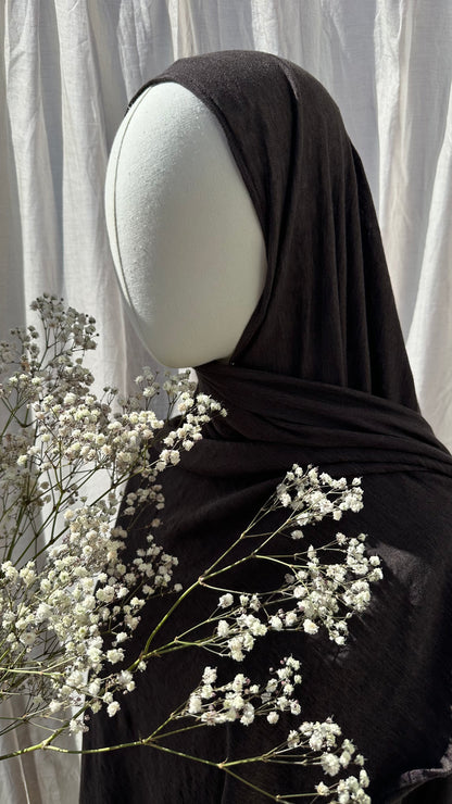 100% Edel-Leinen Hijab Coffee