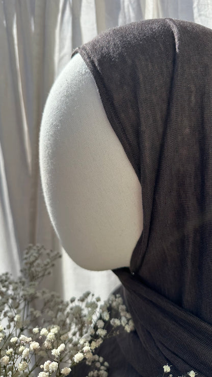 100% Edel-Leinen Hijab Coffee