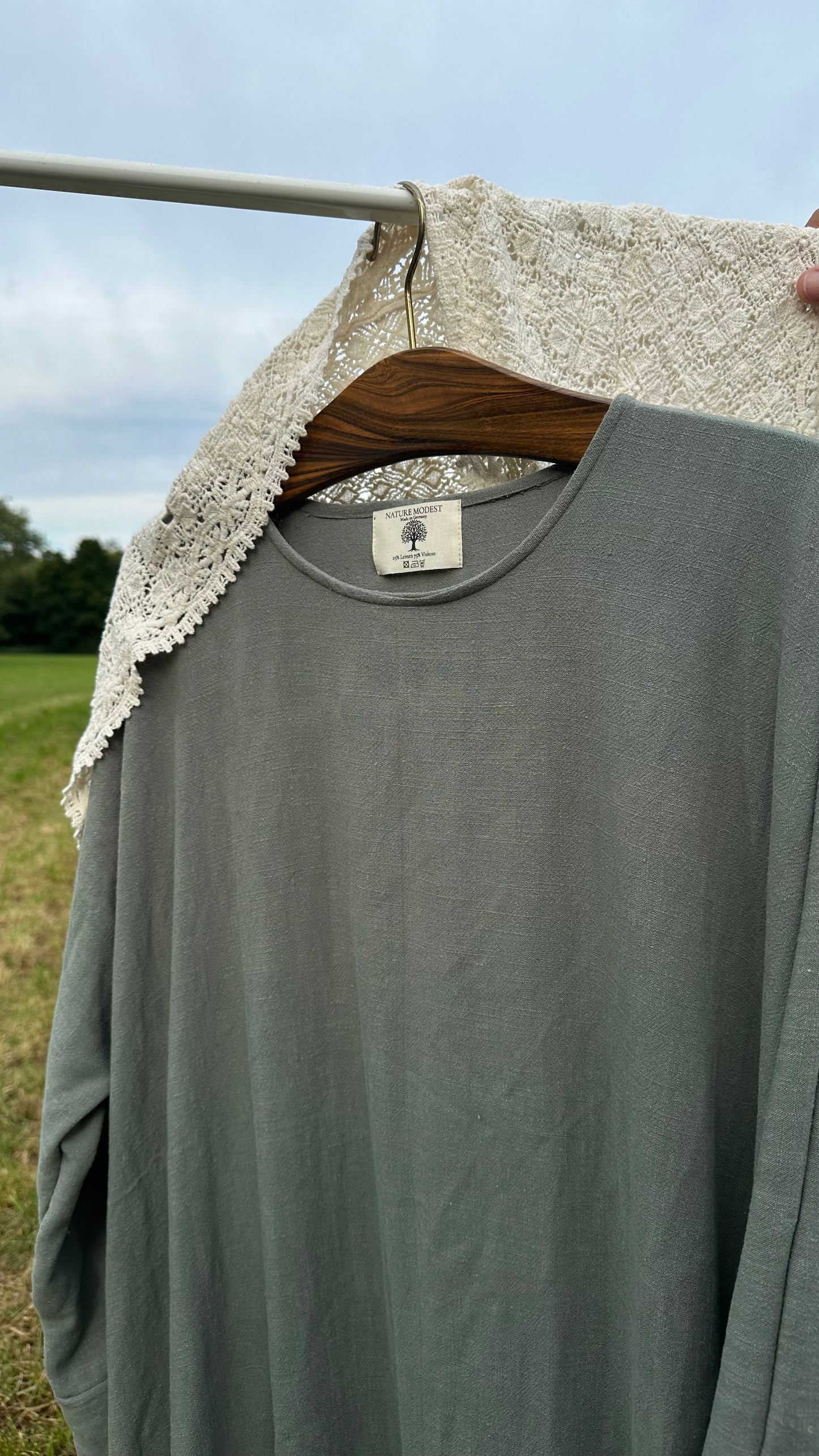 Vintage Tilleul Viskose & Leinen  Abaya 📦VERSAND 1. Oktober