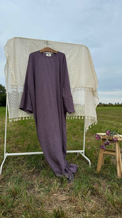 Vintage Lavender Viskose & Leinen Abaya 📦VERSAND 1. Oktober
