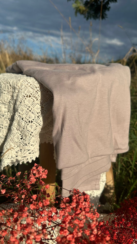 Hijab 100% Bio Baumwolle Taupe