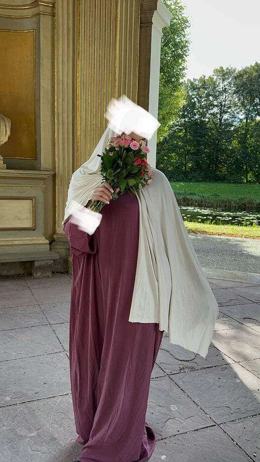 Viskose Leinen Abaya Cozy Raspberry / Coming Back