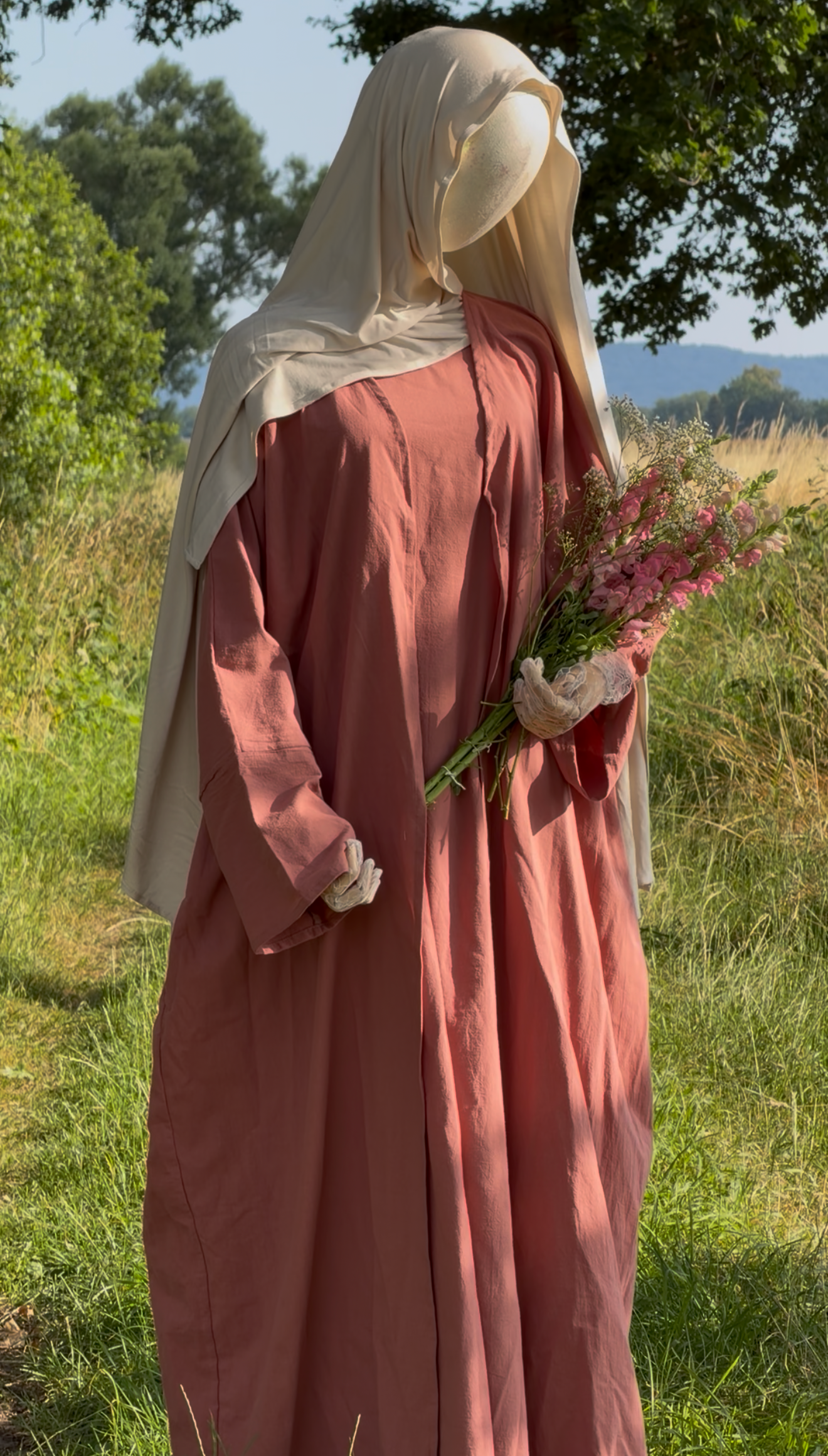 100% Bio Baummwoll Set ,,Terracotta' Butterfly Kimono + Unterkleid